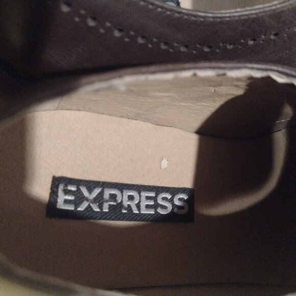 Mens Express brown leather dress shoes size 8.5m in good condition - Picture 5 of 9